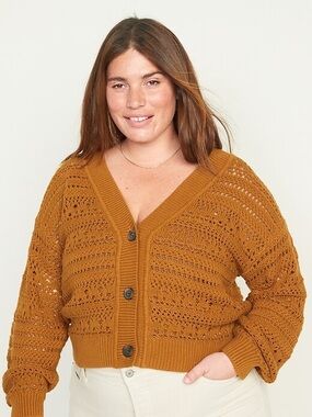 Old Navy Cropped Open-Knit Cardigan